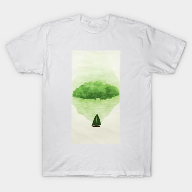 GREEN LEAF BOAT T-Shirt by bnyahya